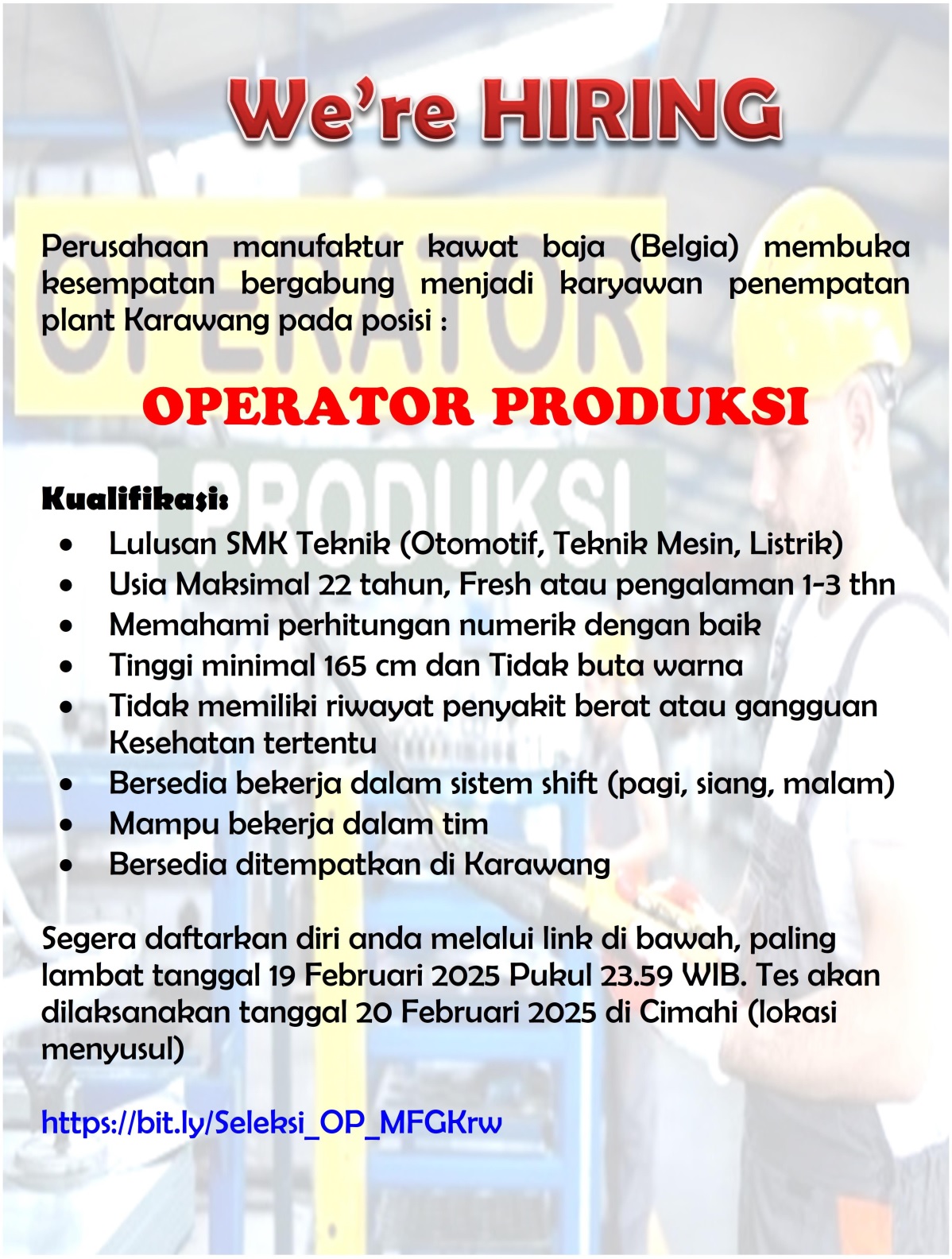 OPERATOR PRODUKSI